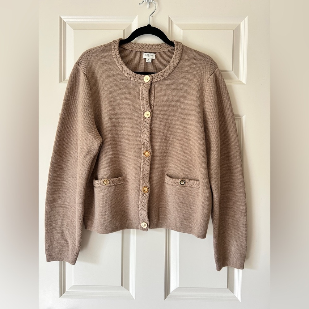 NWOT J. Crew Cotton Lady Jacket Cardigan Sweater XL